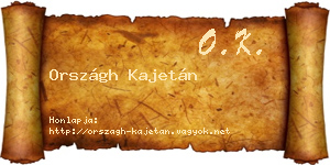 Országh Kajetán névjegykártya